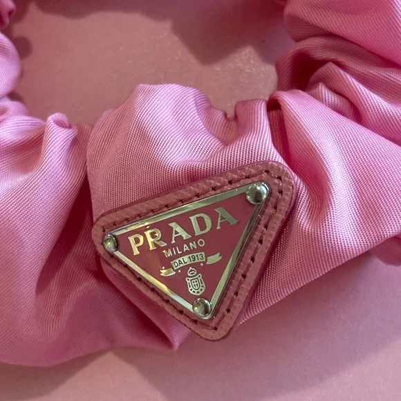 Prada • Women's Re-Nylon Scrunchie • Begonia Pink • Used 5-8 Times • Luxury - Picture 3 of 3